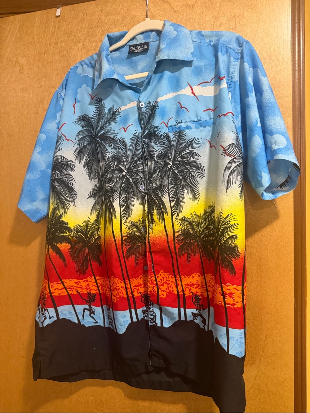 Pacific & Co. Men’s Blue Palm-Print Button-Down Shirt